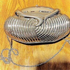 Chic Vintage Art Deco Silver Designer Clutch